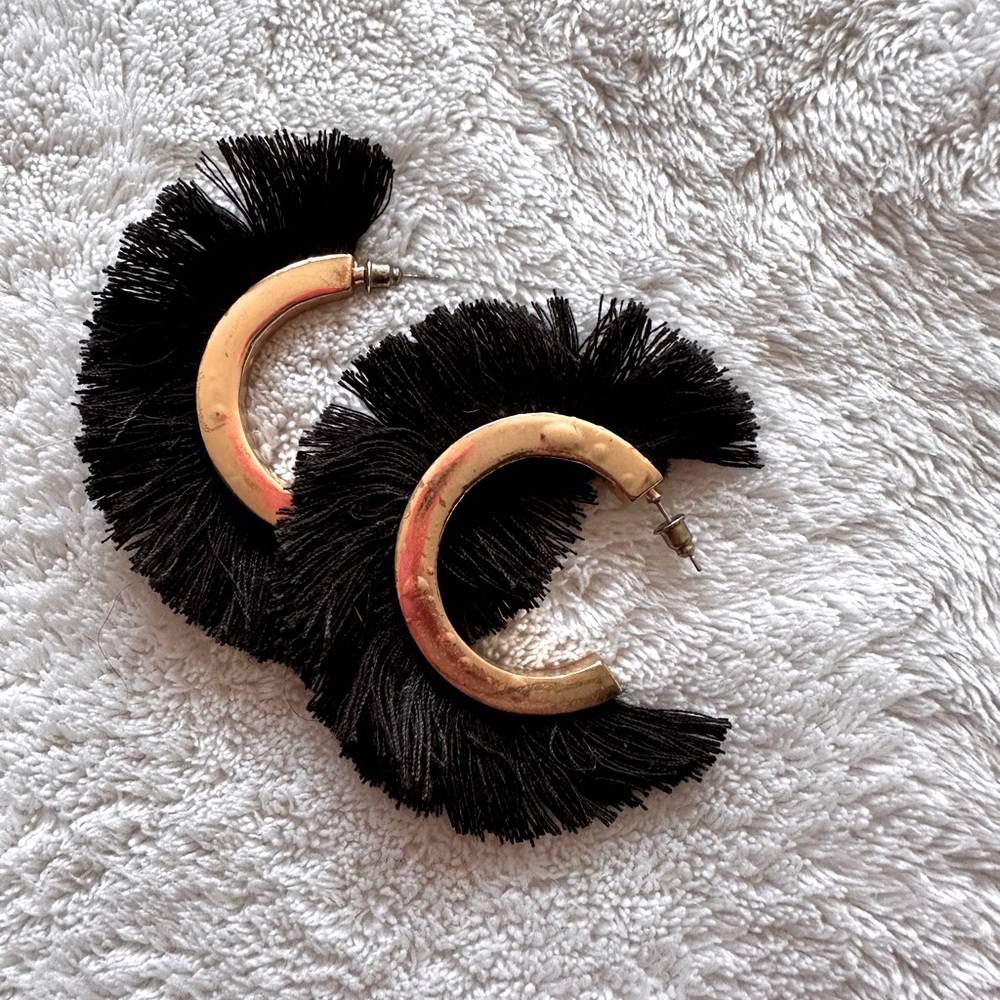 Black and gold earrings